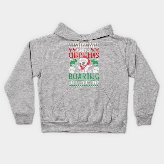 Pit bull Christmas Tshirt Kids Hoodie by Him